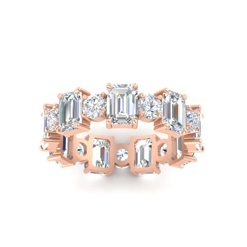 Alternating Diamond Eternity Wedding Band 4 Carat