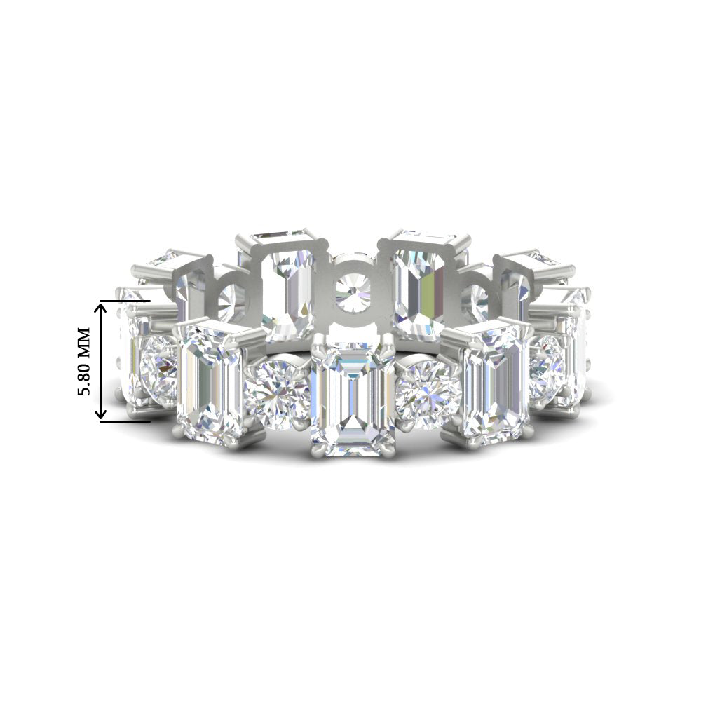 Alternating Diamond Eternity Wedding Band 4 Carat