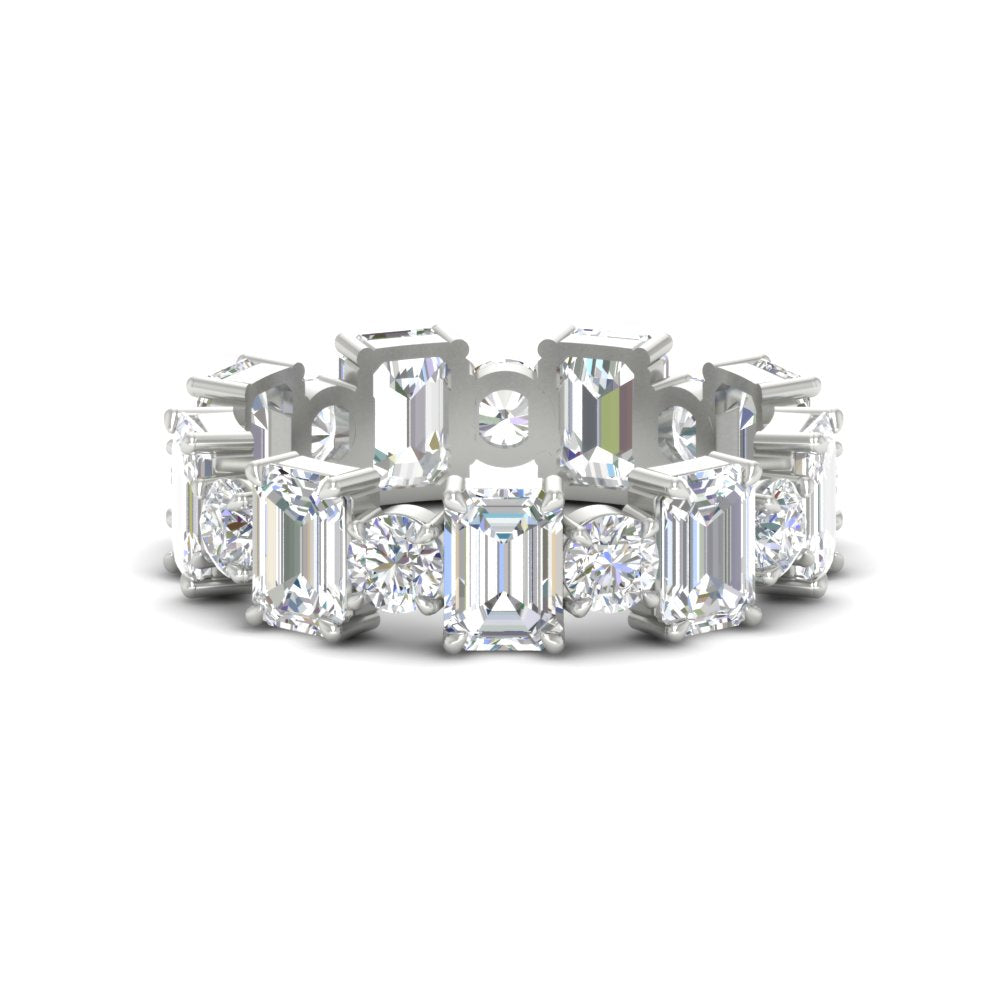 Alternating Diamond Eternity Wedding Band 4 Carat