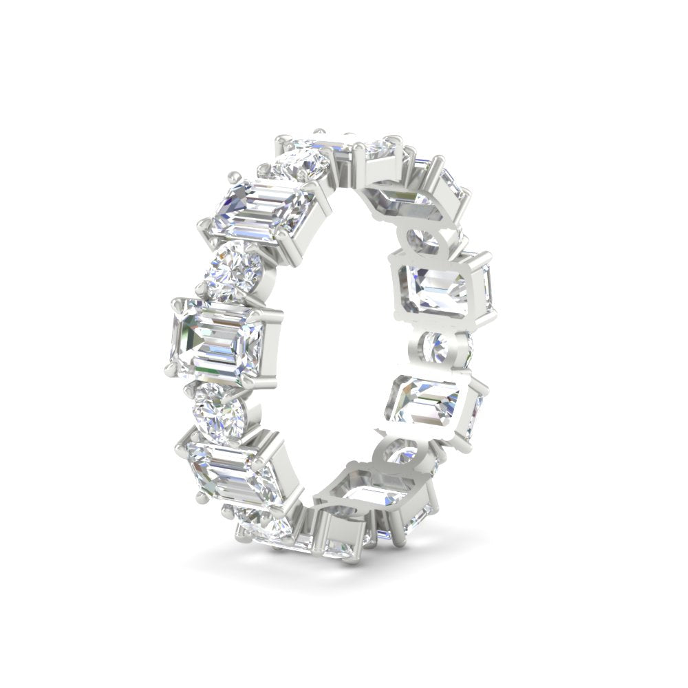 Alternating Diamond Eternity Wedding Band 4 Carat