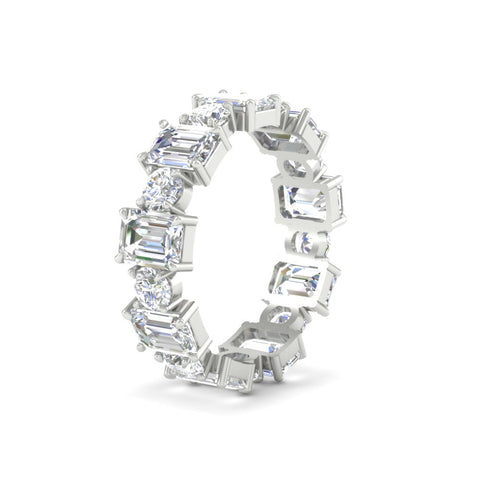 Alternating Diamond Eternity Wedding Band 4 Carat