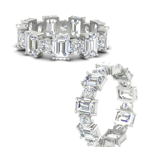 Alternating Diamond Eternity Wedding Band 4 Carat