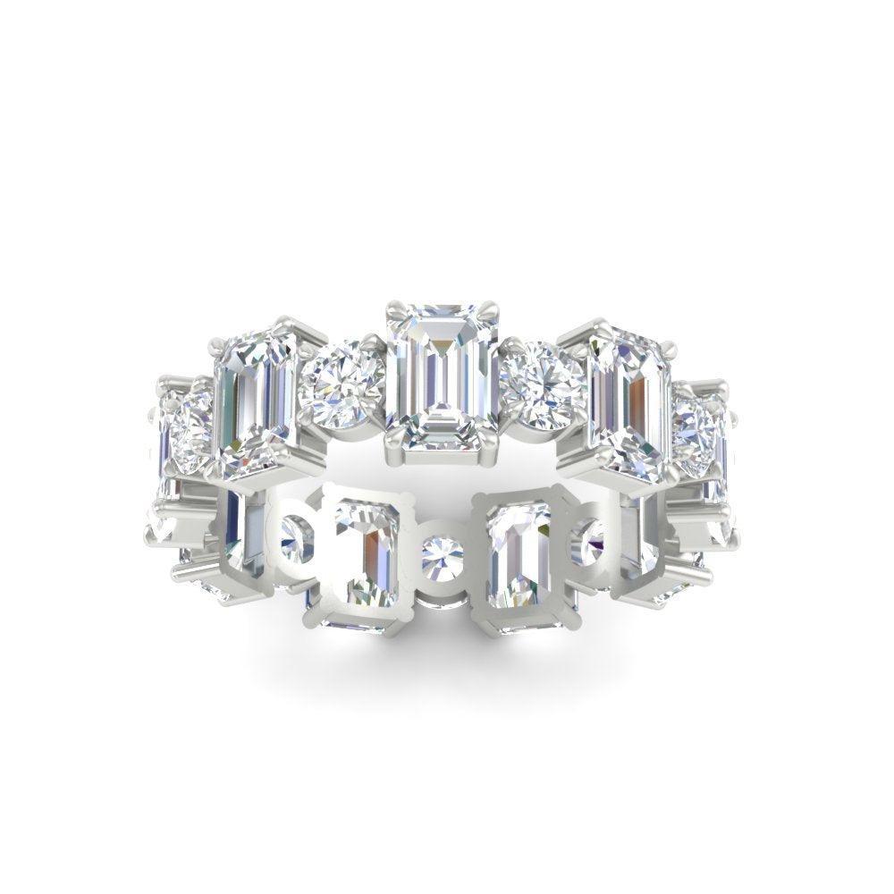 Alternating Diamond Eternity Wedding Band 4 Carat