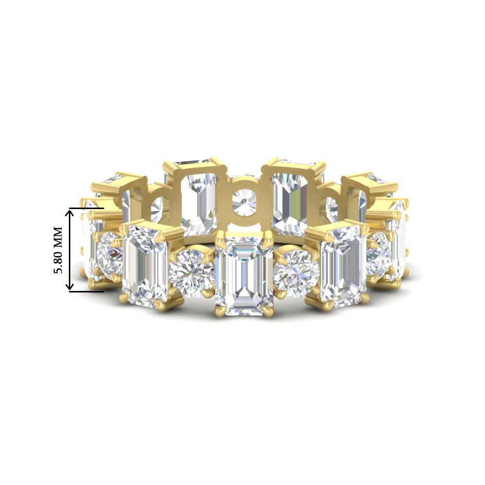 Alternating Diamond Eternity Wedding Band 4 Carat