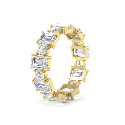 Alternating Diamond Eternity Wedding Band 4 Carat