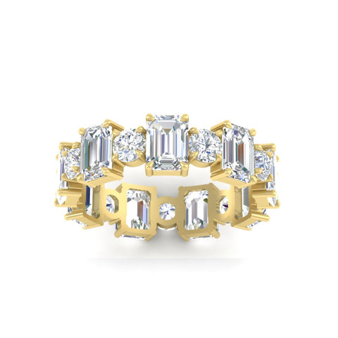 Alternating Diamond Eternity Wedding Band 4 Carat