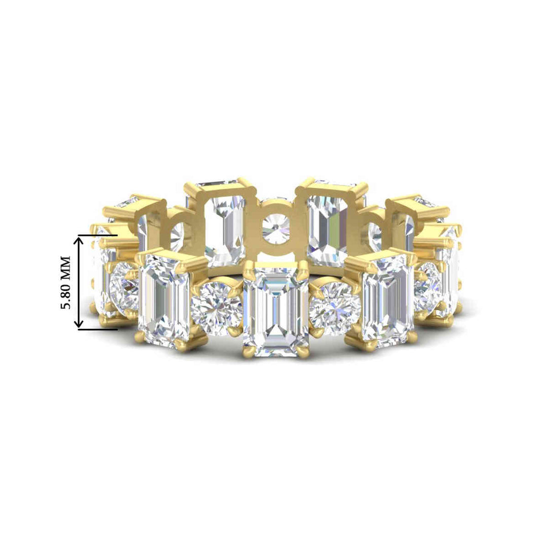 Alternating Diamond Eternity Wedding Band 4 Carat