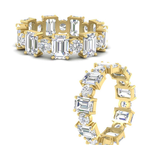 Alternating Diamond Eternity Wedding Band 4 Carat