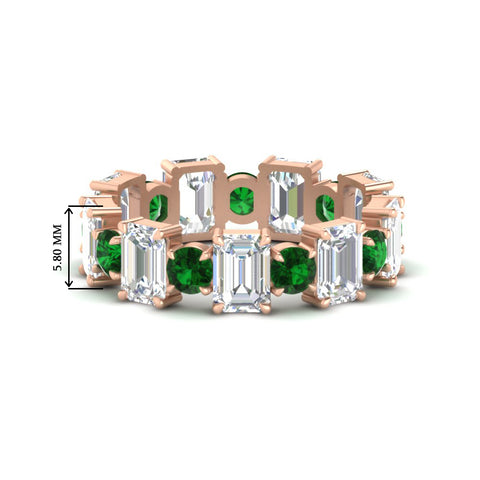 Alternating Diamond Eternity Wedding Band 4 Carat