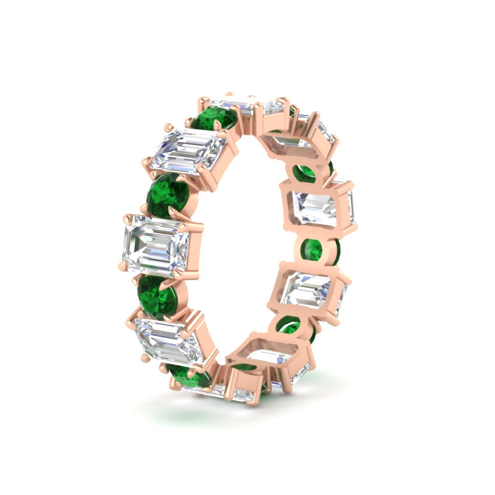 Alternating Diamond Eternity Wedding Band 4 Carat