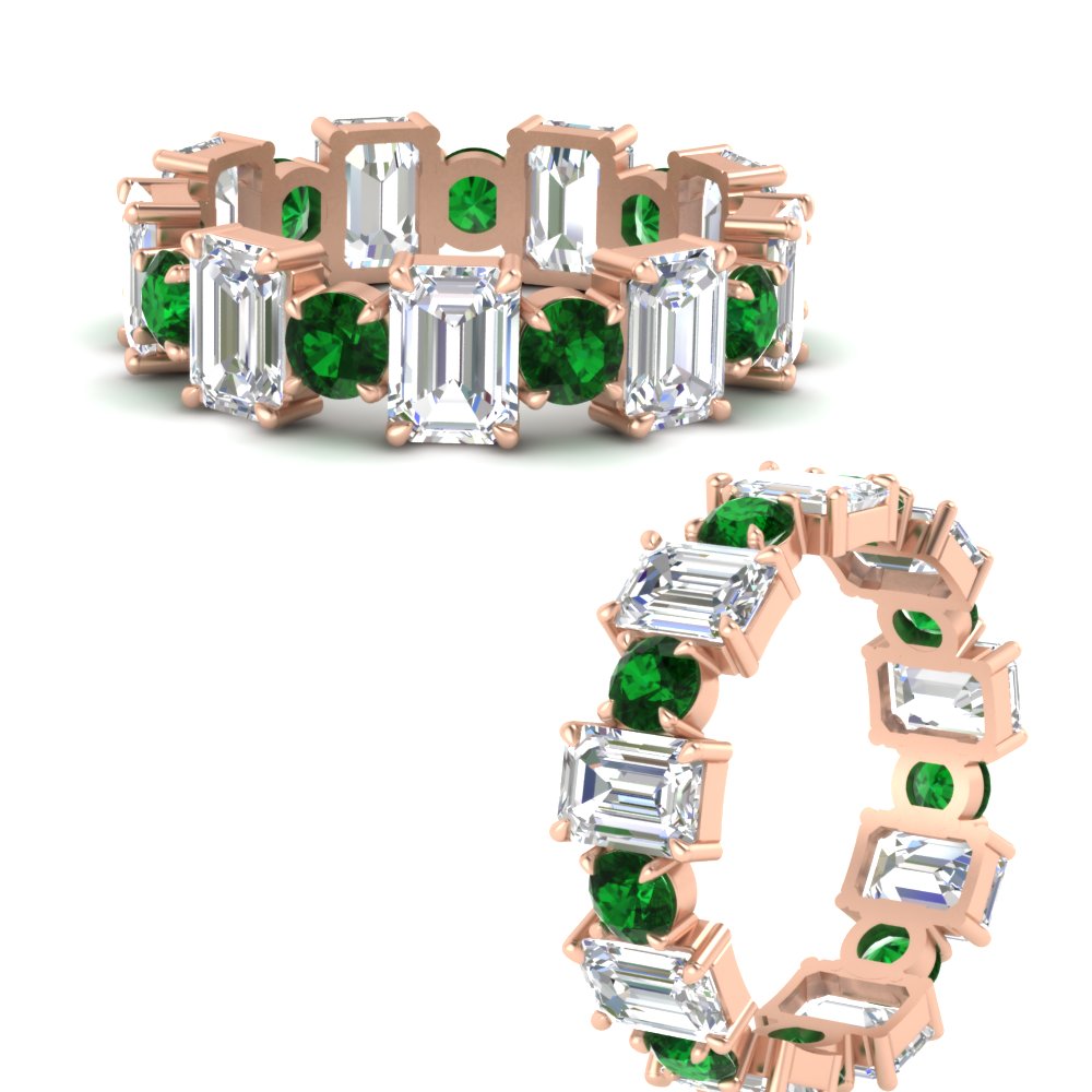 Alternating Diamond Eternity Wedding Band 4 Carat