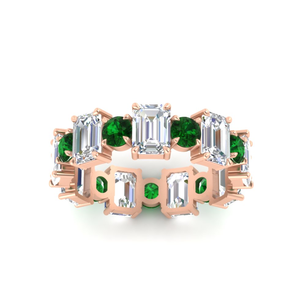 Alternating Diamond Eternity Wedding Band 4 Carat