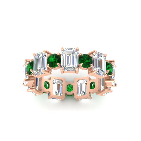 Alternating Diamond Eternity Wedding Band 4 Carat