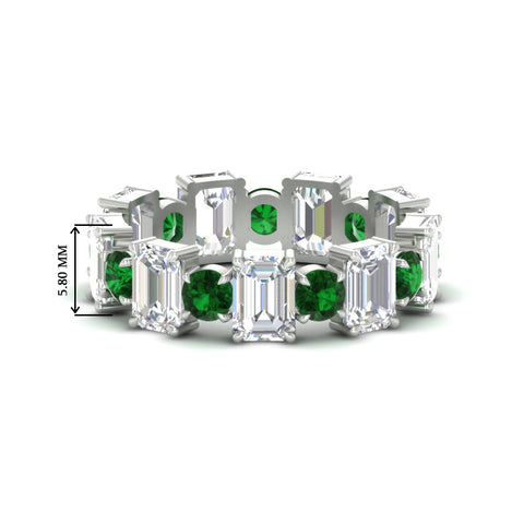 Alternating Diamond Eternity Wedding Band 4 Carat