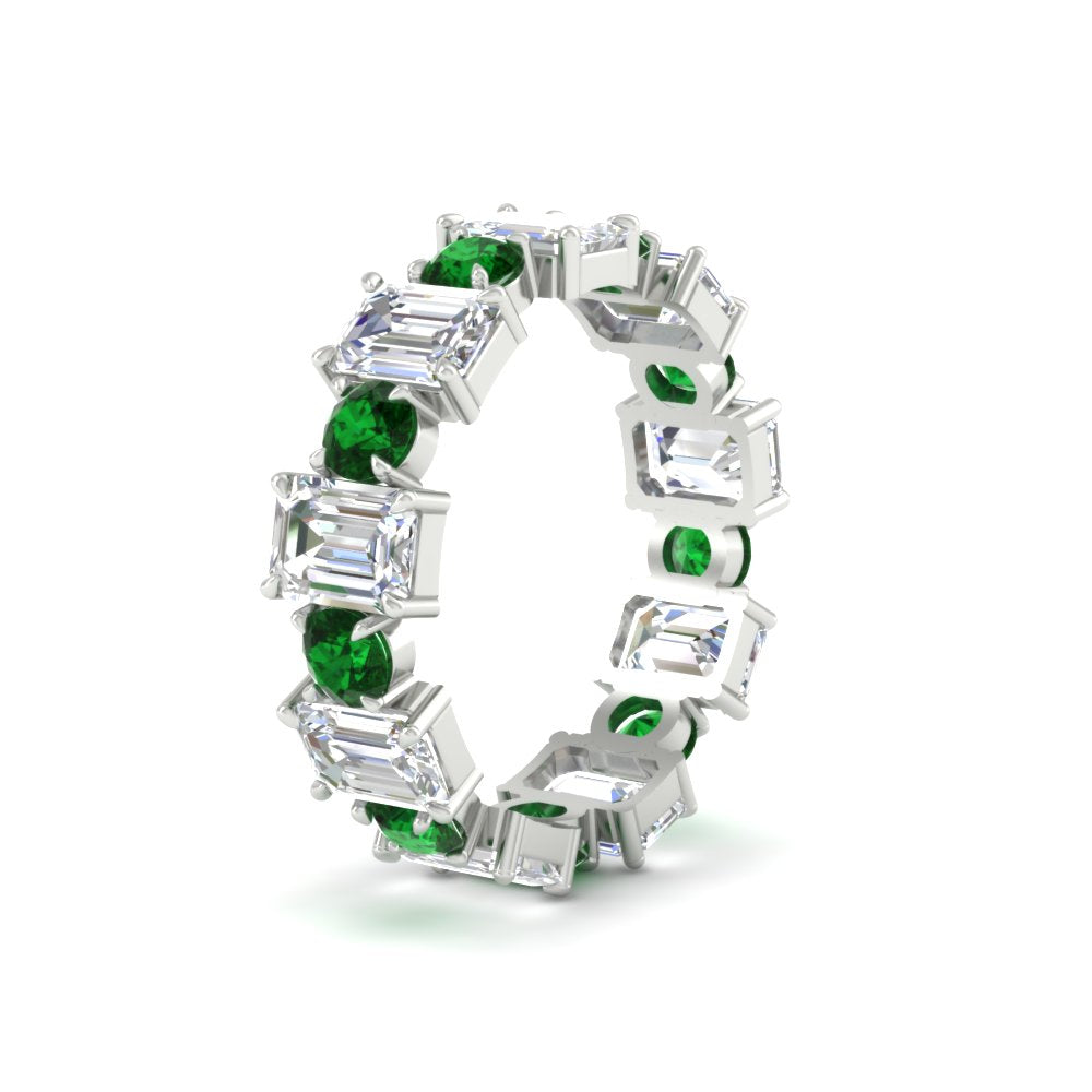 Alternating Diamond Eternity Wedding Band 4 Carat