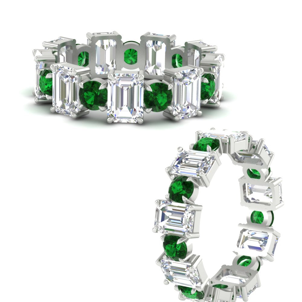 Alternating Diamond Eternity Wedding Band 4 Carat