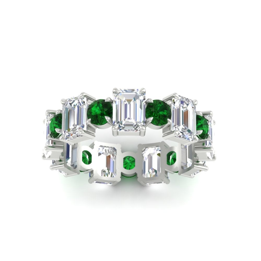 Alternating Diamond Eternity Wedding Band 4 Carat