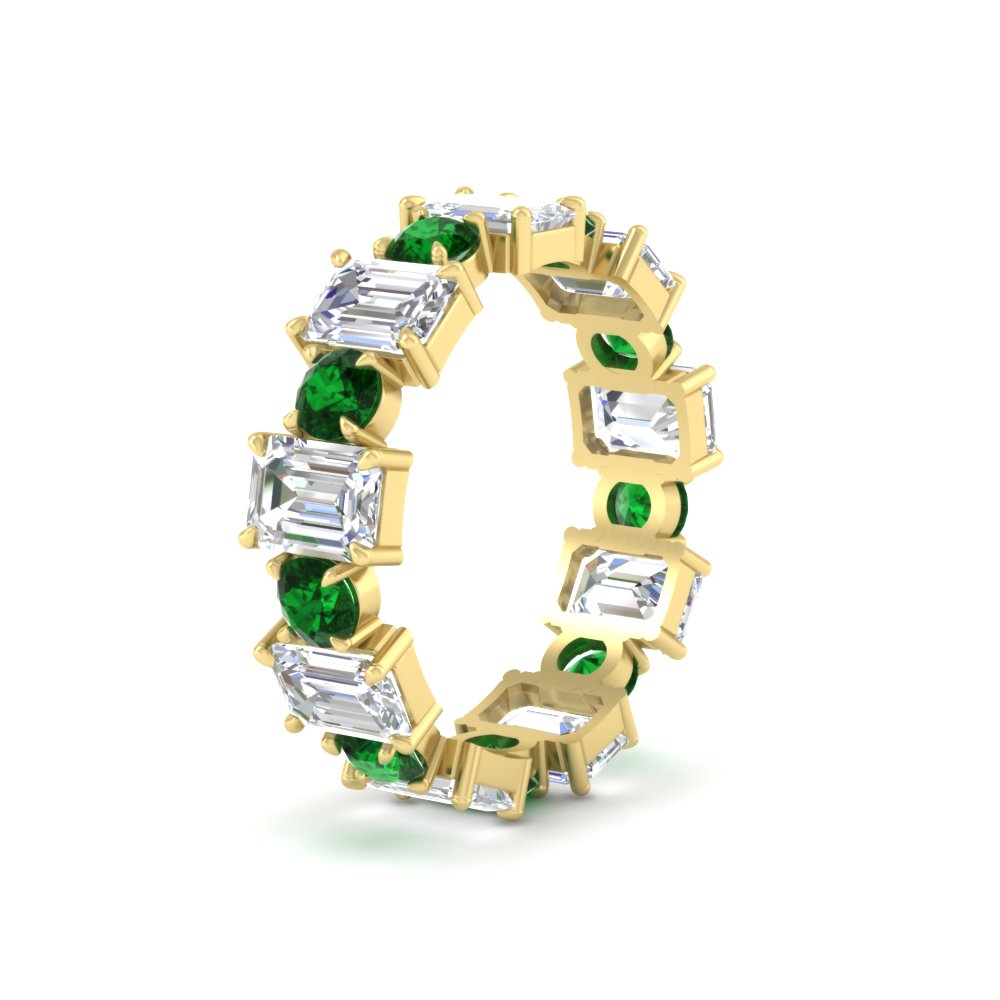 Alternating Diamond Eternity Wedding Band 4 Carat