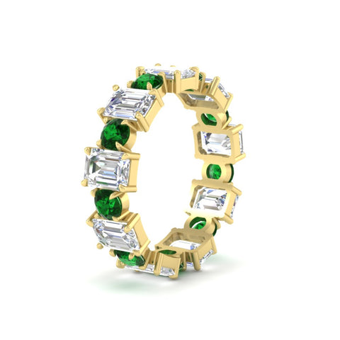 Alternating Diamond Eternity Wedding Band 4 Carat