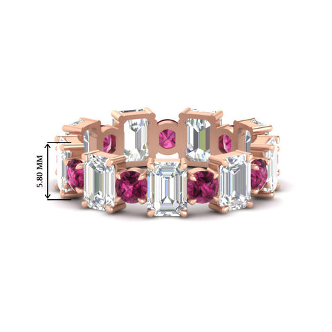 Alternating Diamond Eternity Wedding Band 4 Carat