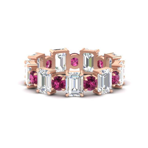 Alternating Diamond Eternity Wedding Band 4 Carat