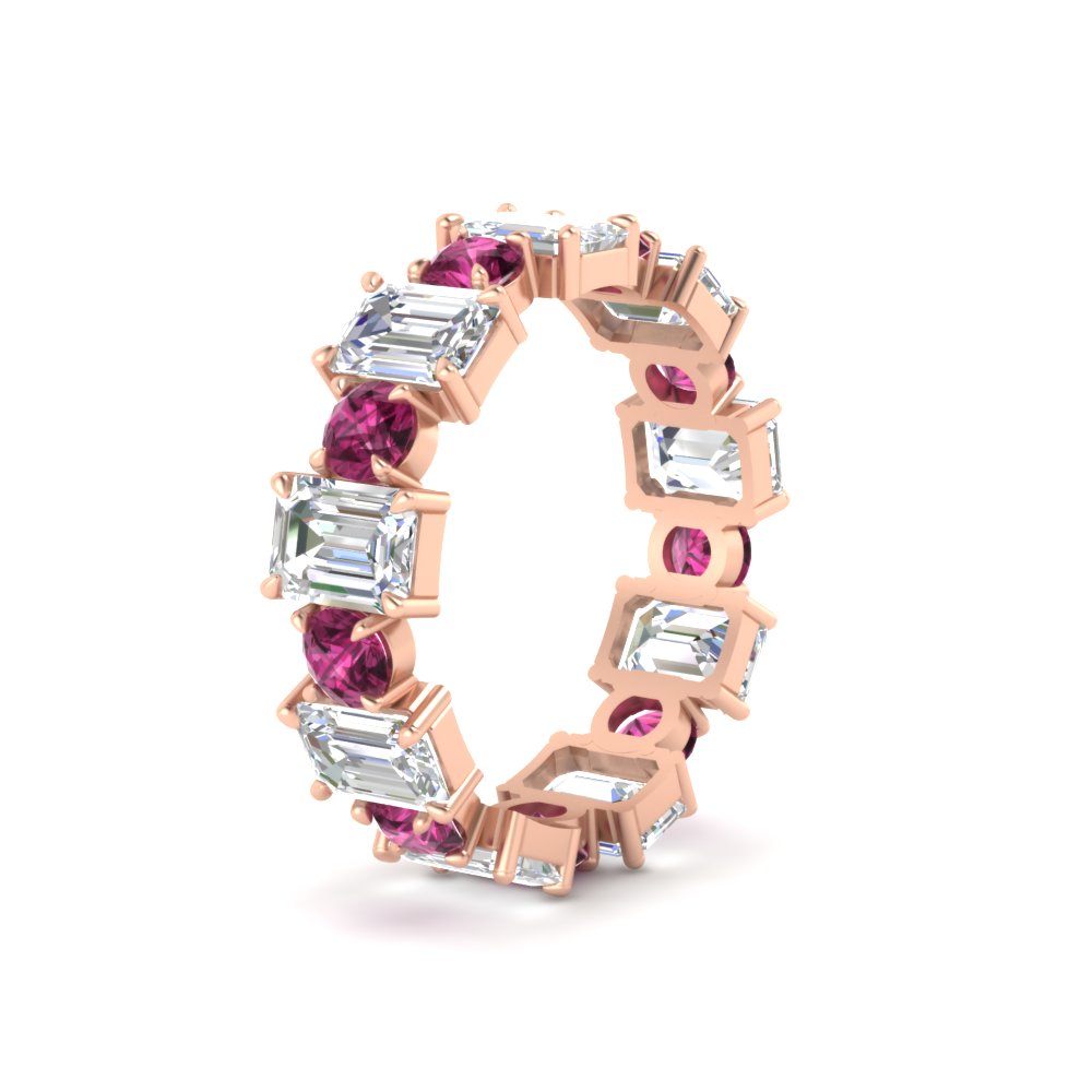 Alternating Diamond Eternity Wedding Band 4 Carat