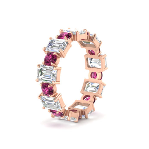 Alternating Diamond Eternity Wedding Band 4 Carat
