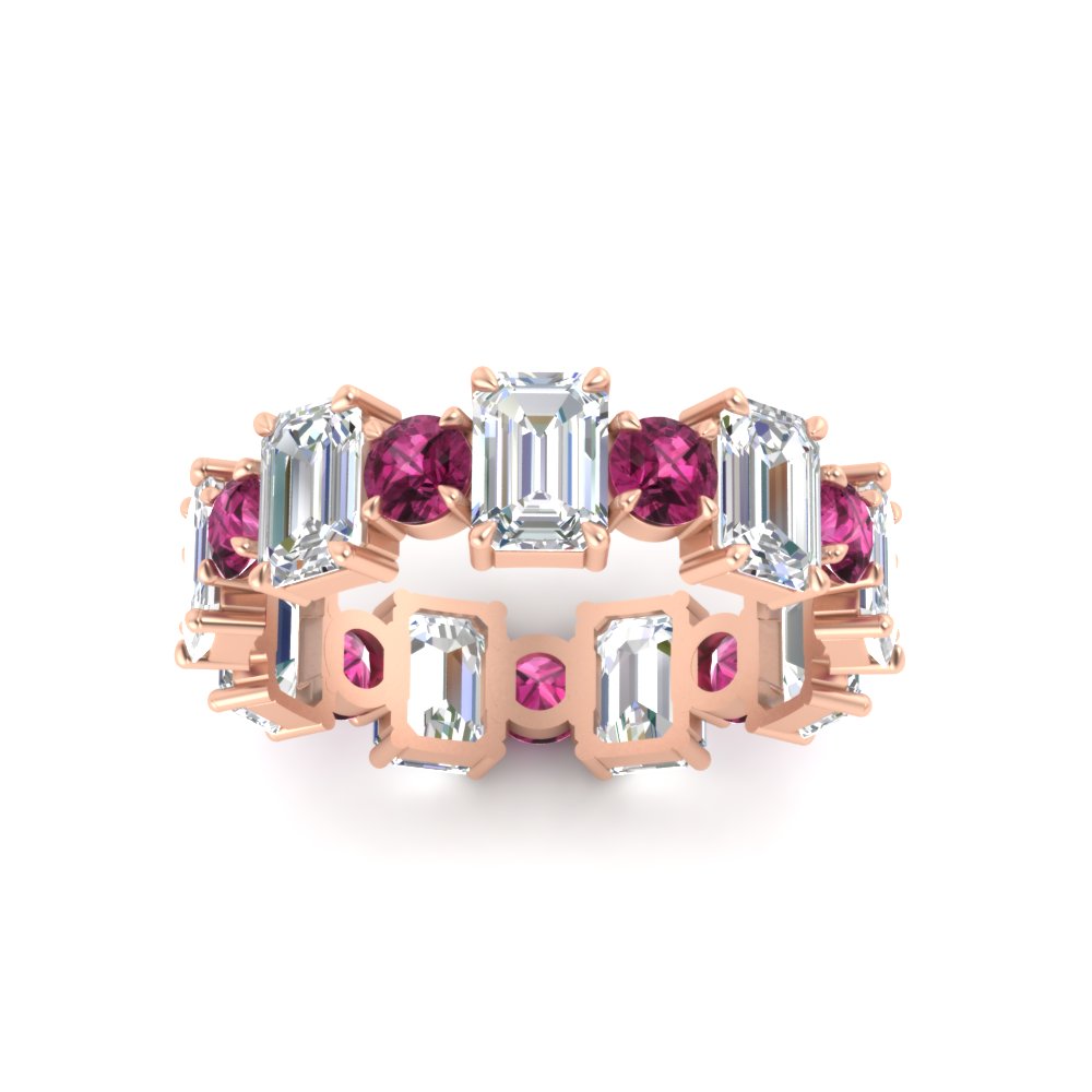 Alternating Diamond Eternity Wedding Band 4 Carat