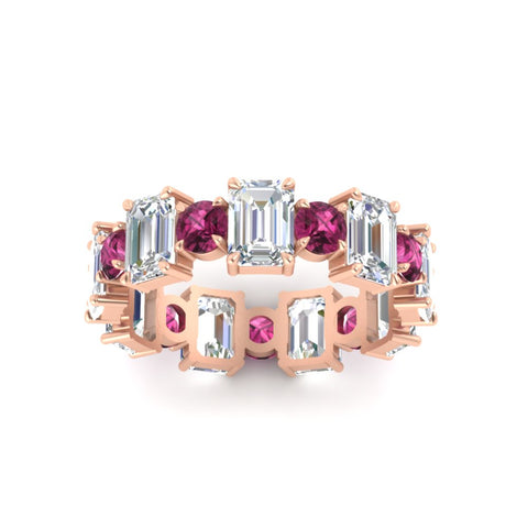 Alternating Diamond Eternity Wedding Band 4 Carat