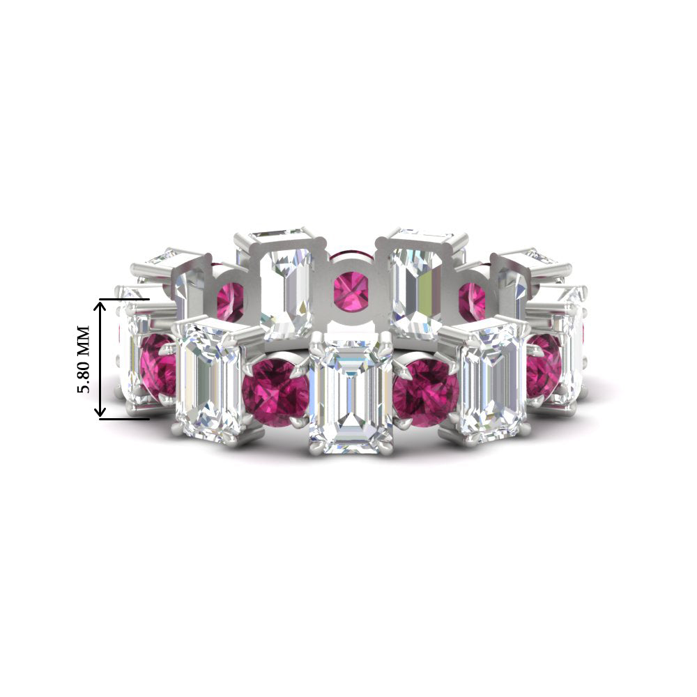 Alternating Diamond Eternity Wedding Band 4 Carat