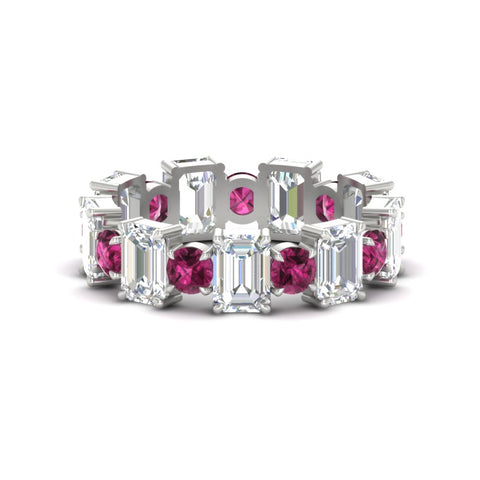 Alternating Diamond Eternity Wedding Band 4 Carat
