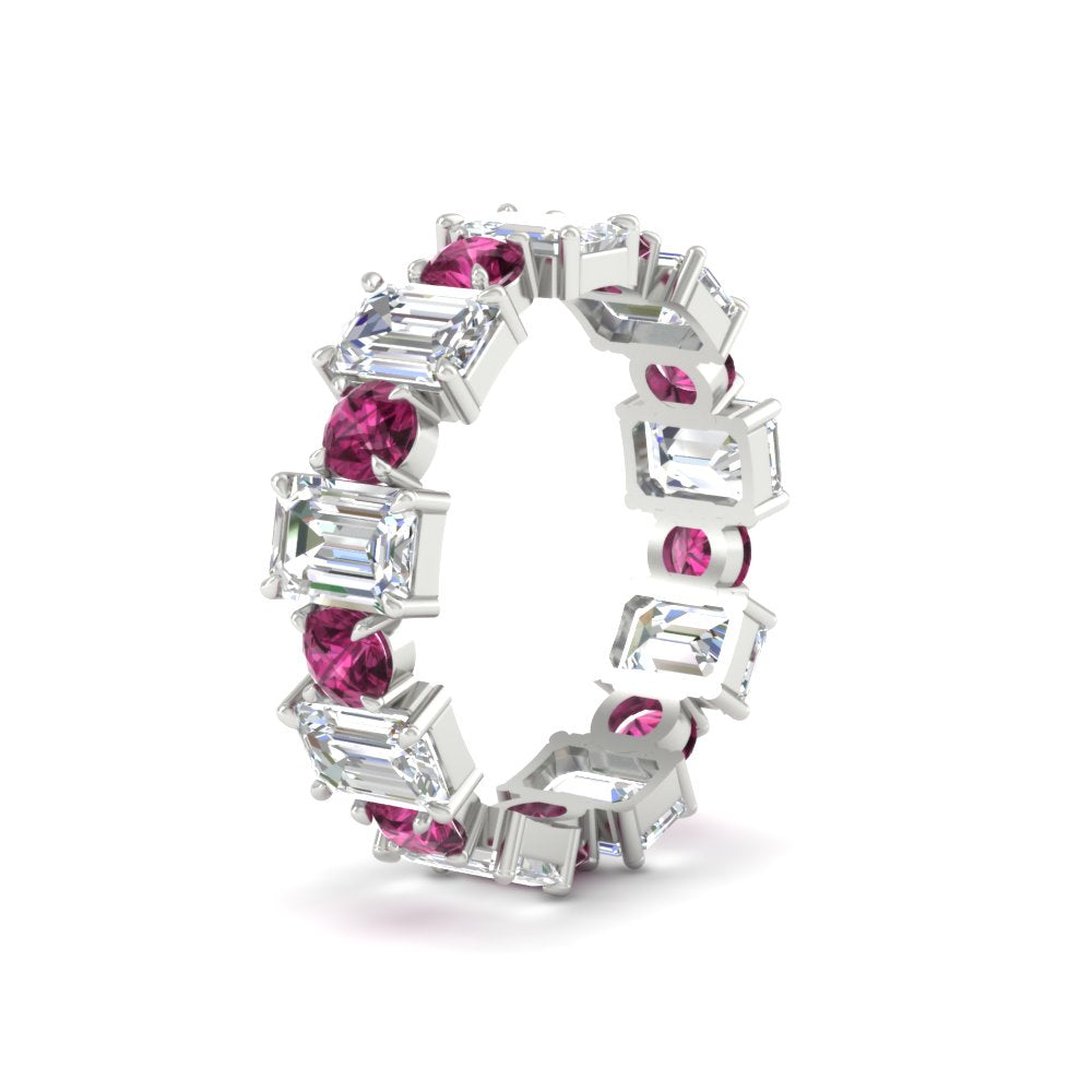 Alternating Diamond Eternity Wedding Band 4 Carat