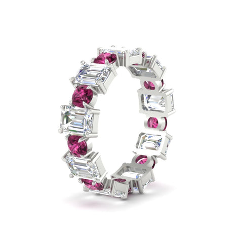Alternating Diamond Eternity Wedding Band 4 Carat