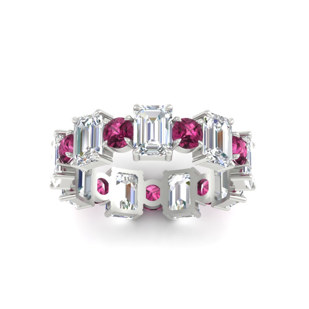 Alternating Diamond Eternity Wedding Band 4 Carat