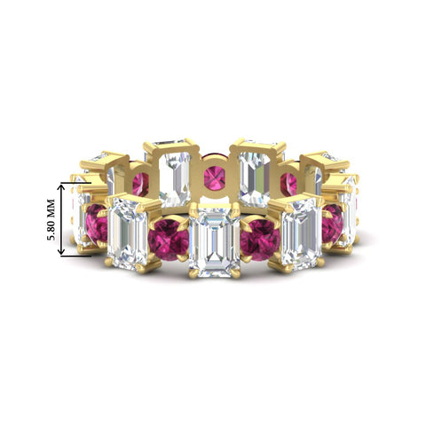 Alternating Diamond Eternity Wedding Band 4 Carat