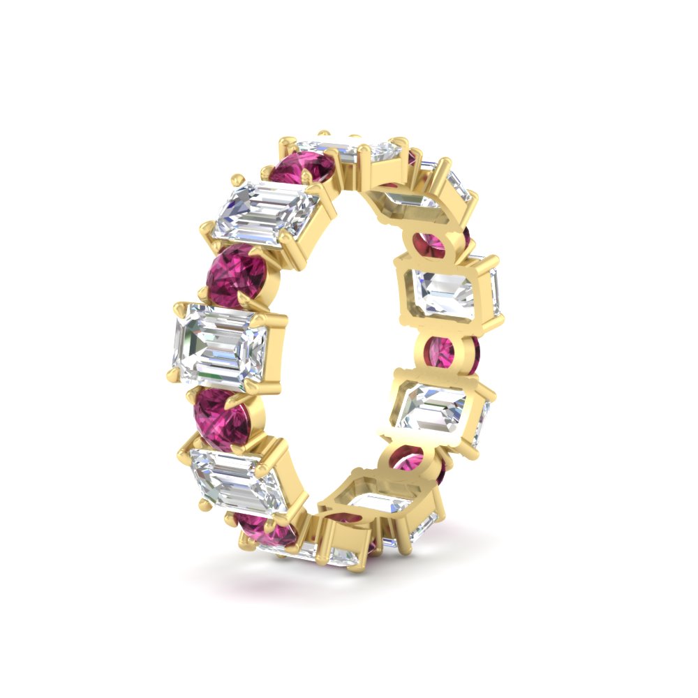 Alternating Diamond Eternity Wedding Band 4 Carat