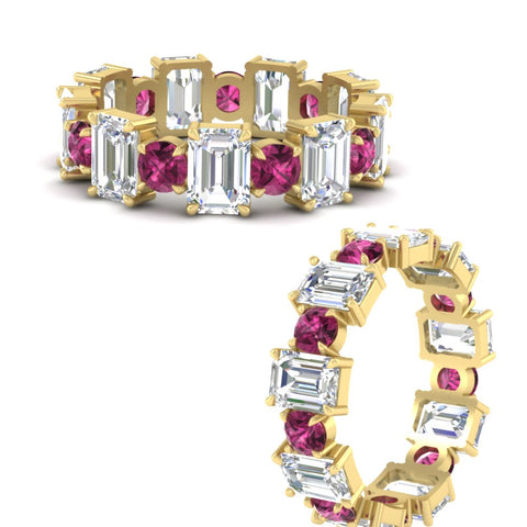 Alternating Diamond Eternity Wedding Band 4 Carat
