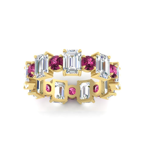 Alternating Diamond Eternity Wedding Band 4 Carat