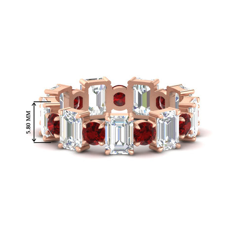 Alternating Diamond Eternity Wedding Band 4 Carat
