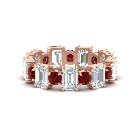 Alternating Diamond Eternity Wedding Band 4 Carat