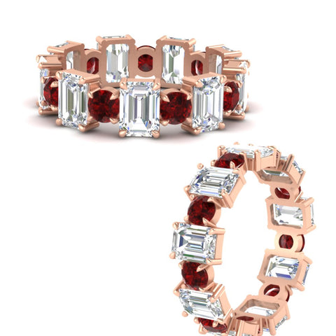 Alternating Diamond Eternity Wedding Band 4 Carat