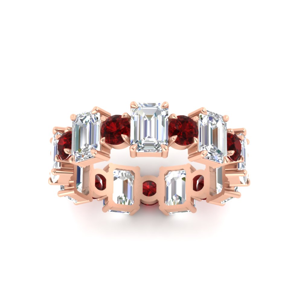 Alternating Diamond Eternity Wedding Band 4 Carat