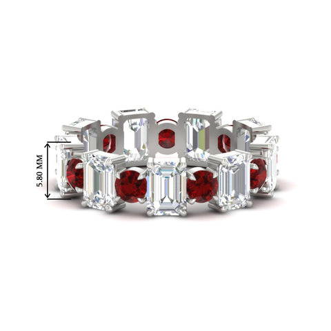 Alternating Diamond Eternity Wedding Band 4 Carat