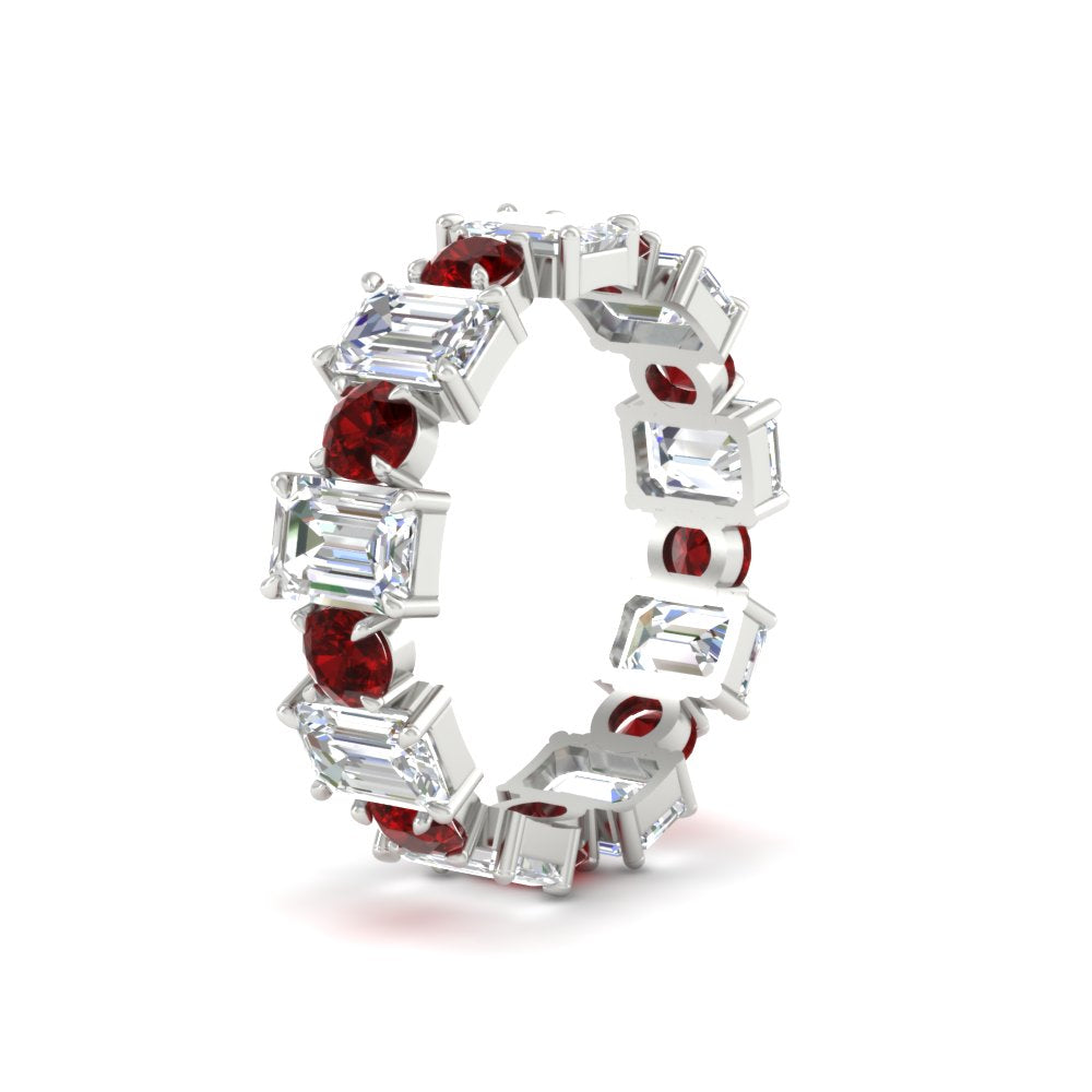 Alternating Diamond Eternity Wedding Band 4 Carat