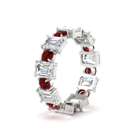 Alternating Diamond Eternity Wedding Band 4 Carat
