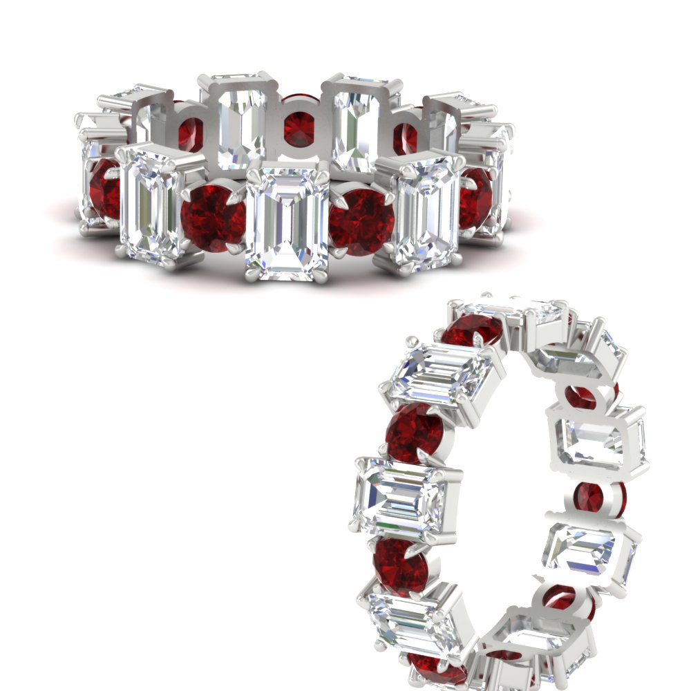 Alternating Diamond Eternity Wedding Band 4 Carat