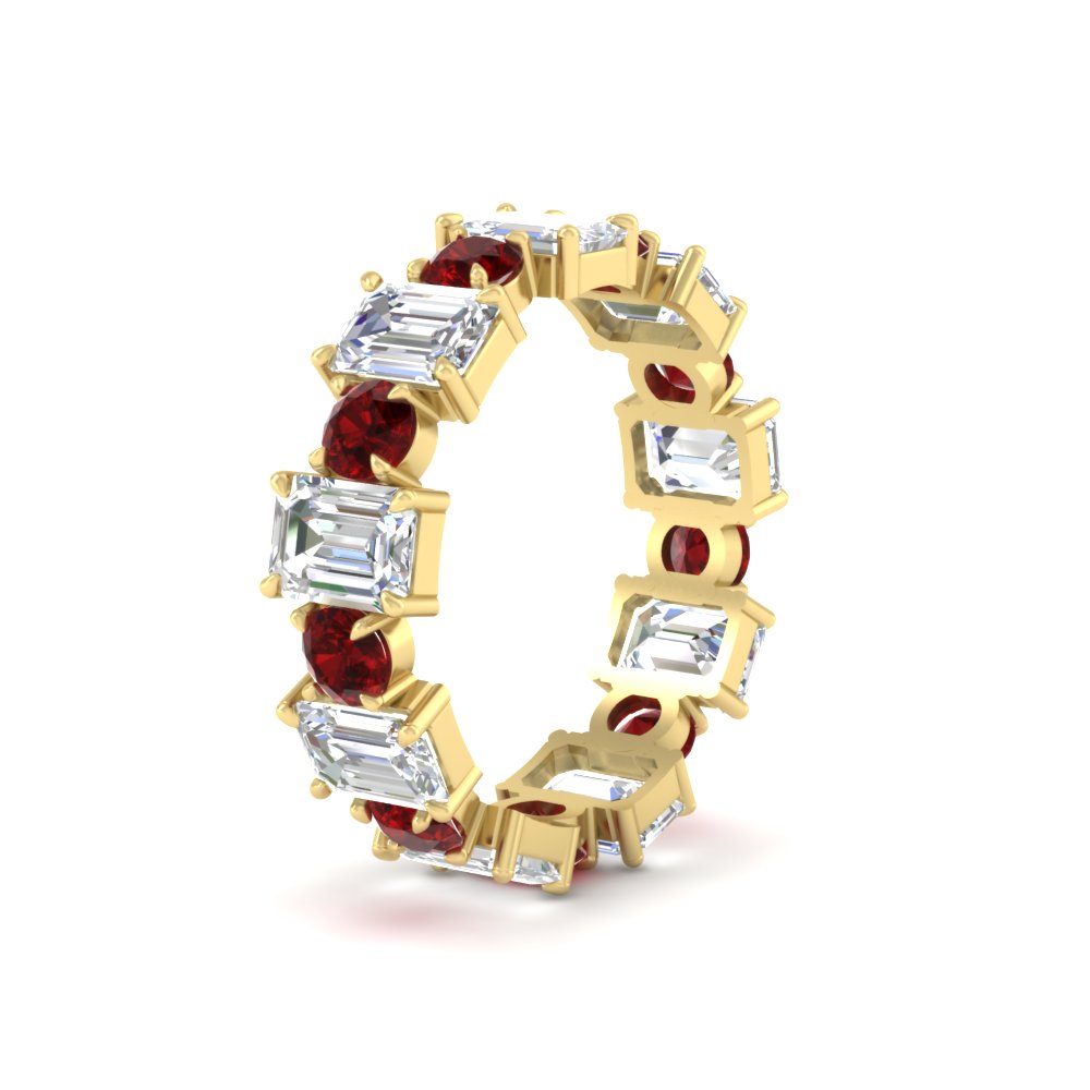 Alternating Diamond Eternity Wedding Band 4 Carat