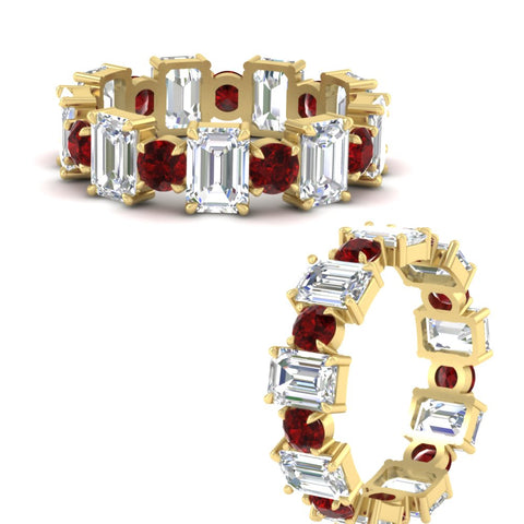 Alternating Diamond Eternity Wedding Band 4 Carat