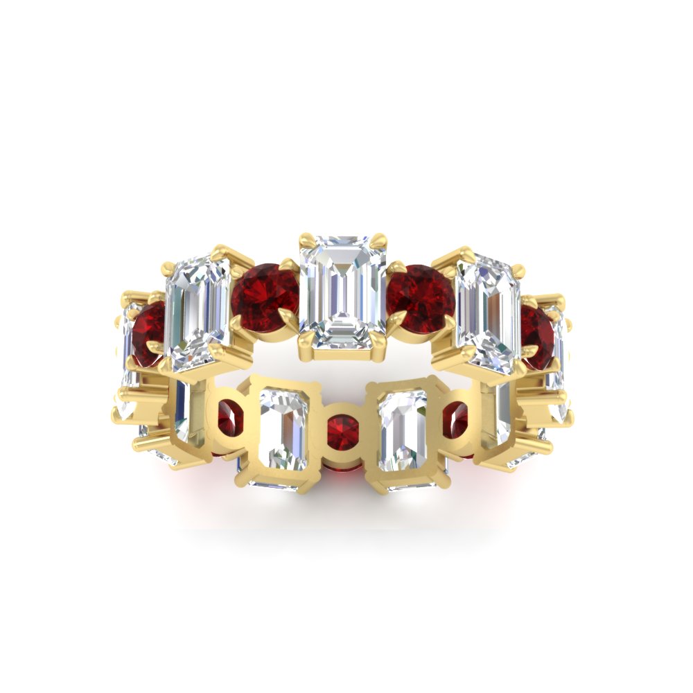 Alternating Diamond Eternity Wedding Band 4 Carat