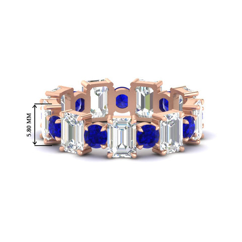 Alternating Diamond Eternity Wedding Band 4 Carat